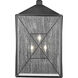 Caswell 3 Light 22 inch Powder Coated Black Outdoor Wall Sconce